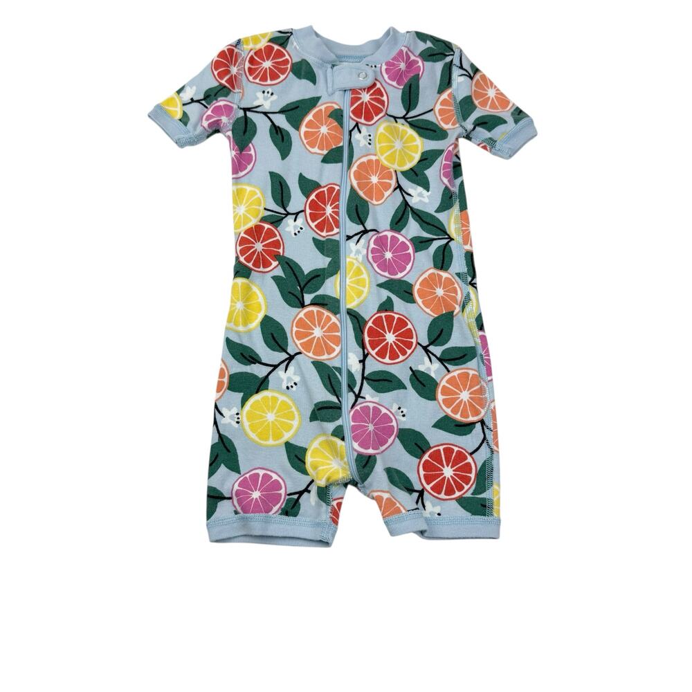 Hanna Andersson Citrus Print Shorts Zip Up Sleeper Pajamas